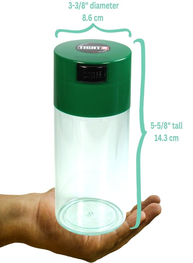 TIGHTPAC Tightvac 1 oz to 6 ounce - Patented Airtight Container | Multi-use Vacuum Container Works as Smell Proof Containers for Herbs and Dry Goods. Dark Green Cap & Clear Body - Image 2